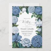 Stormy Blue, Steel Mist & Winter Pearl Wedding 招待状 (正面)