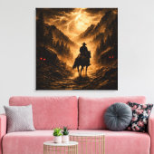 Stormy Departure: Gothic Mountain Pass キャンバスプリント (インサイチュ (リビング))