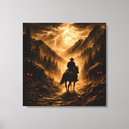 Stormy Departure: Gothic Mountain Pass キャンバスプリント