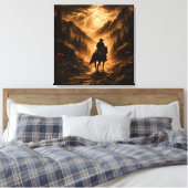 Stormy Departure: Gothic Mountain Pass キャンバスプリント (インサイチュ (寝室))