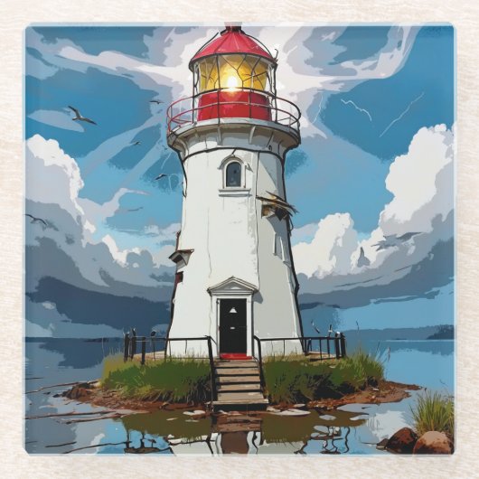 Stormy Light House – ナビゲーションタワー ガラスコースター (正面)