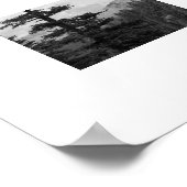 Stormy Mountain Black and White Photo ポスター (角)