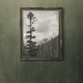 Stormy Mountain Black and White Photo Glossy ポスター