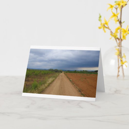 Stormy Path Landscapeカード カード (黄色い花)