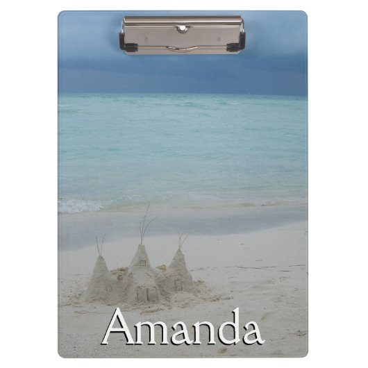 Stormy Sandcastleビーチ風景写真 クリップボード (正面)