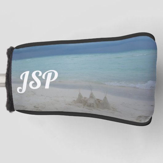 Stormy Sandcastleビーチ風景写真 ゴルフヘッドカバー (正面)