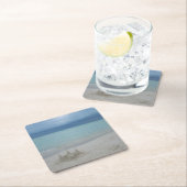 Stormy Sandcastleビーチ風景写真 スクエアペーパーコースター (インサイチュ)