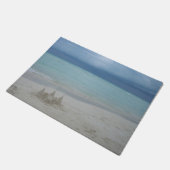 Stormy Sandcastleビーチ風景写真 ドアマット (アングル)