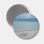 Stormy Sandcastleビーチ風景写真 マグネット (正面/裏面)