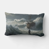 Stormy Seas Ship – ウォークオンウォーター ランバークッション (裏面)