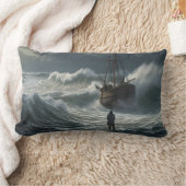 Stormy Seas Ship – ウォークオンウォーター ランバークッション (ブランケット)