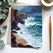 Stormy Shore | ビーチ オーシャン ウェーブ 絵画 ポストカード