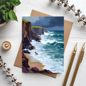 Stormy Shore | ビーチ オーシャン ウェーブ 絵画 ポストカード