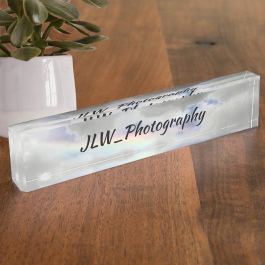 Stormy Skyで美しい自然の虹アクリル デスクネームプレート