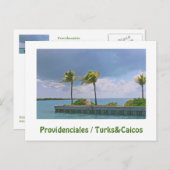 STORMY SKY/ 3つのヤシの木/プロビデンシアレス/タークス&カイ ポストカード (正面/裏面)