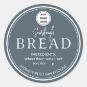 Stormy Sky Blue Bakery Sourdough Bread Sticker ラウンドシール (正面)