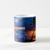 Stormy Sunset Beach Canvas Print | Lone Palm Drama コーヒーマグカップ (中央)