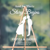 Story Begins Editable Wedding Welcome アクリルサイン (ニュートラル)