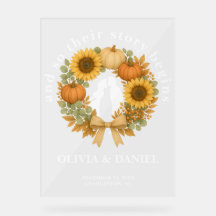 Story Begins Pumpkin Wreath Autumn Wedding Welcome