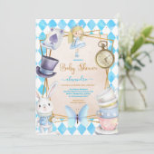Story Book Alice in Wonderland赤ちゃんシャワー 招待状 (スタンド正面)