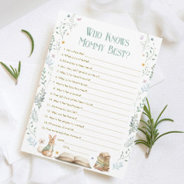 Story Book Baby Shower Who Knows Mommy Best Card 招待状