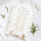 Story Book Baby Shower Would She Rather Game Card 招待状