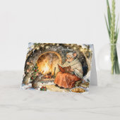 Story Time by the Fireplace Christmas Card カード (正面)