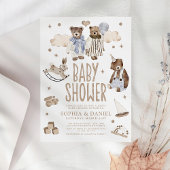 Storybookお洒落 Bears Joint Baby Shower 招待状