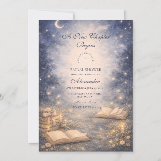 Storybook A New Chapter Bridal Shower 招待状 (正面)