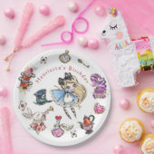 Storybook Alice Birthday Celebration Plates ペーパープレート (パーティー)