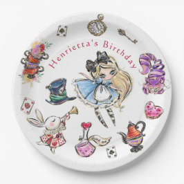 Storybook Alice Birthday Celebration Plates ペーパープレート
