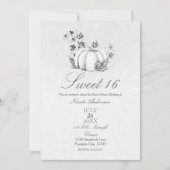 Storybook Argent Blanc Citrouille Conte de Fées Do 招待状 (正面)