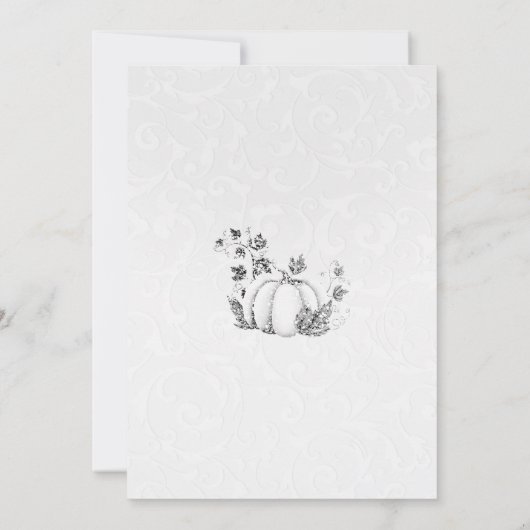 Storybook Argent Blanc Citrouille Conte de Fées Do 招待状 (裏面)