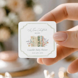Storybook Baby Shower A New Chapter Favor スクエアシール