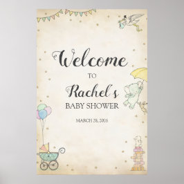 Storybook Baby Shower Welcome Poster ポスター