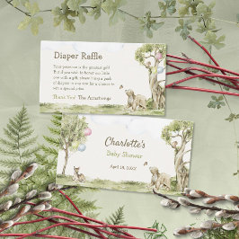 Storybook Bearly Wait Diaper Raffle Baby Shower エンクロージャーカード