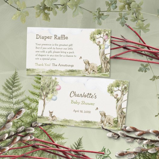 Storybook Bearly Wait Diaper Raffle Baby Shower エンクロージャーカード