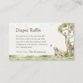 Storybook Bearly Wait Diaper Raffle Baby Shower エンクロージャーカード (正面)