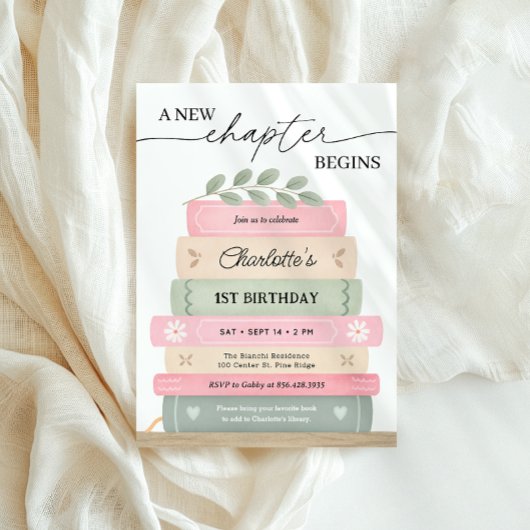 Storybook Birthday A New Chapter Begins 招待状