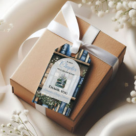 Storybook Blue Boy Library Book Baby Shower ギフトタグ