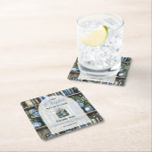 Storybook Blue Boy Library Book Baby Shower スクエアペーパーコースター (インサイチュ)