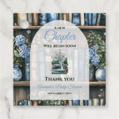 Storybook Blue Boy Library Book Baby Shower フェイバータグ (正面)