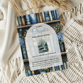 Storybook Blue Boy Library Book Baby Shower 招待状