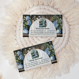 Storybook Blue Boy Library Book for Baby Shower エンクロージャーカード