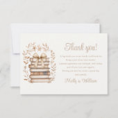 Storybook Bow Floral Baby Shower  サンキューカード (正面)
