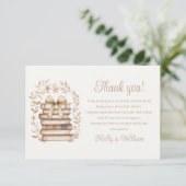 Storybook Bow Floral Baby Shower  サンキューカード (スタンド正面)