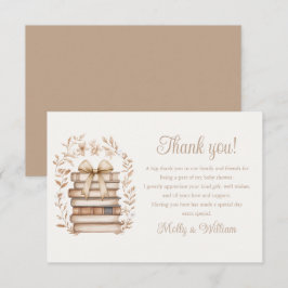 Storybook Bow Floral Baby Shower  サンキューカード