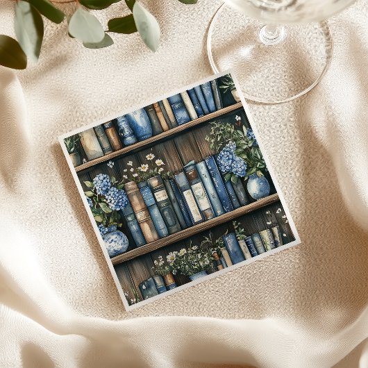 Storybook Boy Blue Library Book Baby Shower スタンダードカクテルナプキン