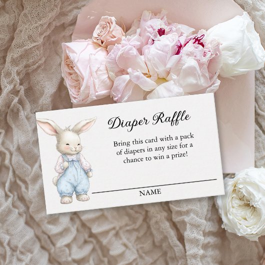 Storybook Bunny Cute Diaper Raffle エンクロージャーカード