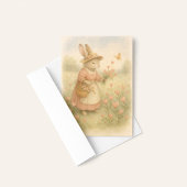 Storybook Bunny with Flowers – Whimsical Woodland  カード